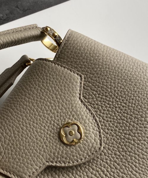1:1 Replica Louis Vuitton LV Capucines Mini Taurillon Steeple Grey For Women Luxury Bag - 8.3in/21cm