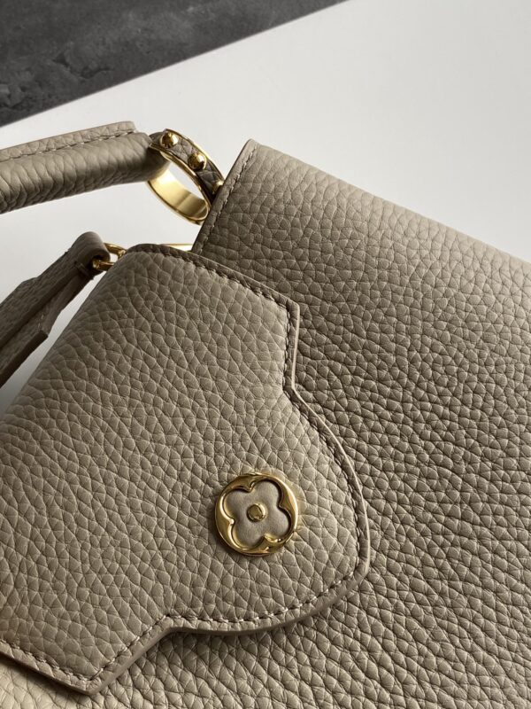 1:1 Replica Louis Vuitton LV Capucines Mini Taurillon Steeple Grey For Women Luxury Bag - 8.3in/21cm
