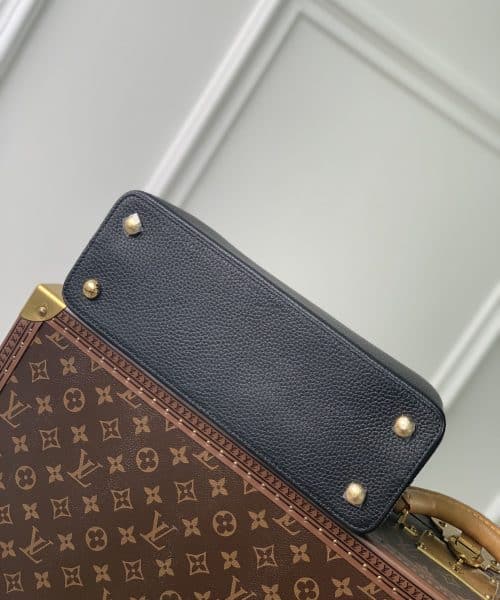 1:1 Replica Louis Vuitton LV Capucines MM Taurillon Black/ Rose Berlingot Luxury Bag For Women M59882 - 12.4in/31.5cm