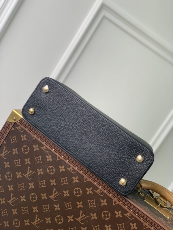 1:1 Replica Louis Vuitton LV Capucines MM Taurillon Black/ Rose Berlingot Luxury Bag For Women M59882 - 12.4in/31.5cm