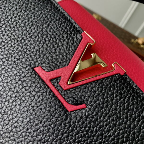 1:1 Replica Louis Vuitton LV Capucines MM Taurillon Black/ Rose Berlingot Luxury Bag For Women M59882 - 12.4in/31.5cm