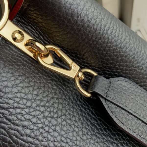 1:1 Replica Louis Vuitton LV Capucines MM Taurillon Black/ Rose Berlingot Luxury Bag For Women M59882 - 12.4in/31.5cm