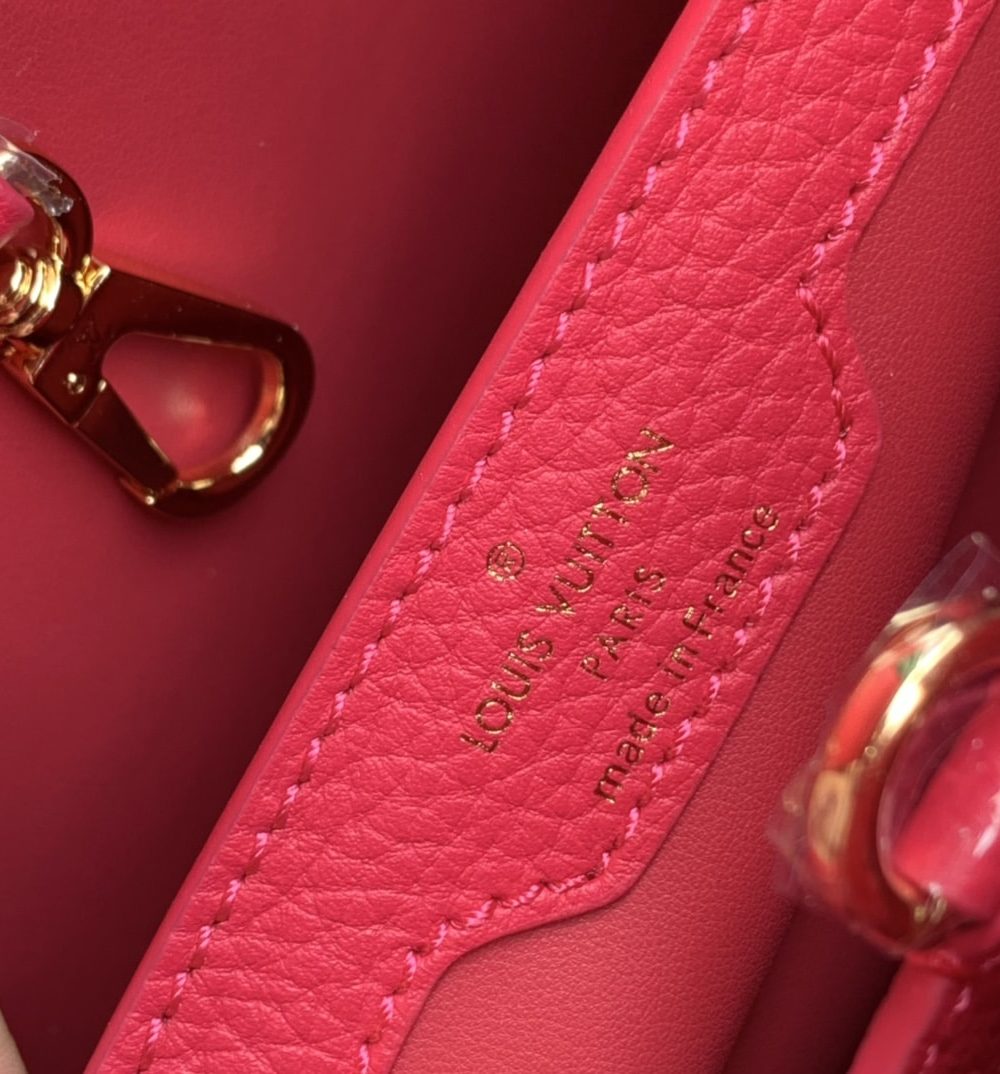 1:1 Replica Louis Vuitton LV Capucines MM Taurillon Black/ Rose Berlingot Luxury Bag For Women M59882 - 12.4in/31.5cm