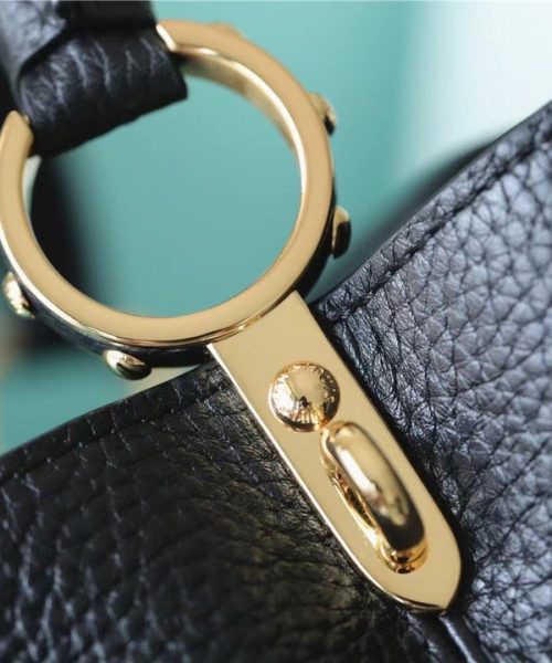 1:1 Replica Louis Vuitton LV Capucines MM Taurillon Black Luxury Bag For Women M42259 - 31.5cm/12.4in