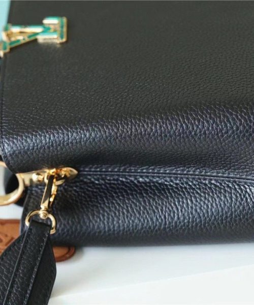 1:1 Replica Louis Vuitton LV Capucines MM Taurillon Black Luxury Bag For Women M42259 - 31.5cm/12.4in
