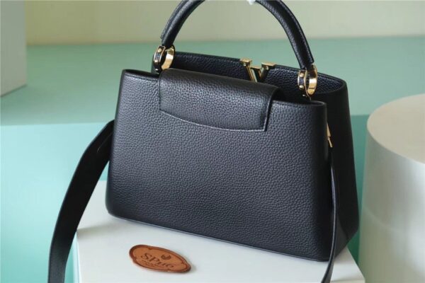 1:1 Replica Louis Vuitton LV Capucines MM Taurillon Black Luxury Bag For Women M42259 - 31.5cm/12.4in