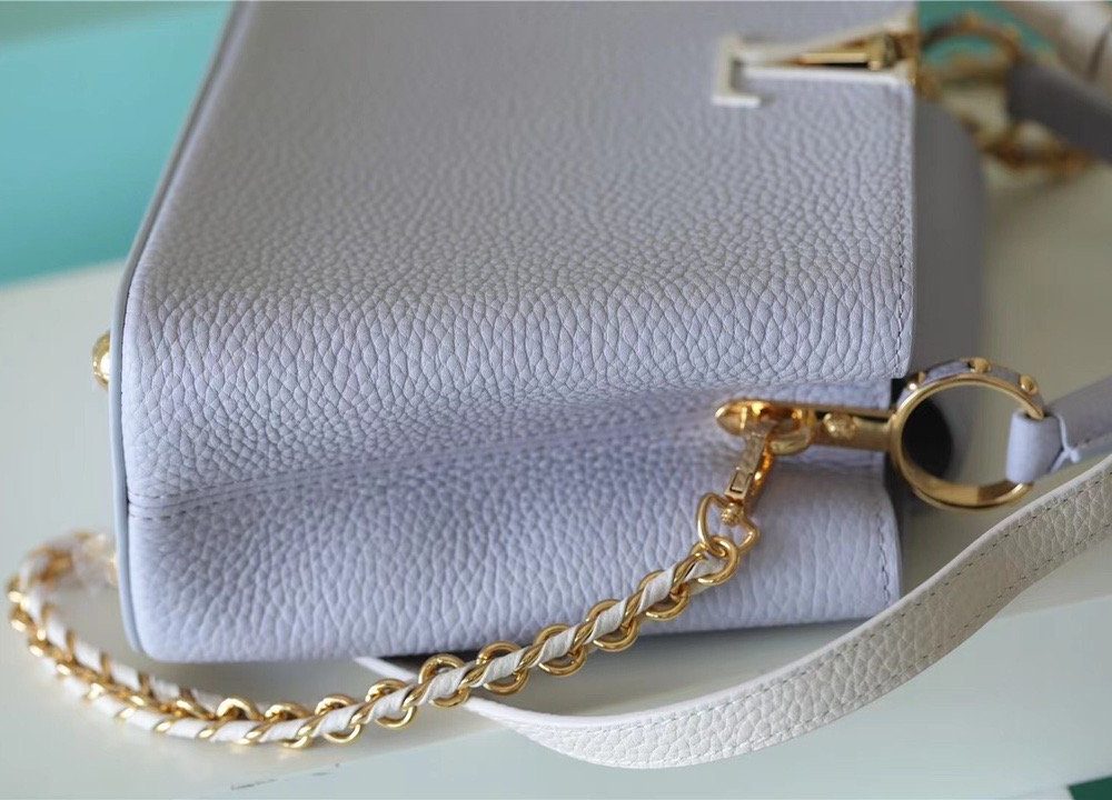 1:1 Replica Louis Vuitton LV Capucines MM Taurillon Light Blue Luxury Bag For Women - 31.5cm/12.4in
