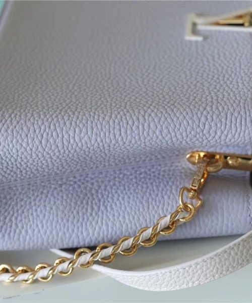 1:1 Replica Louis Vuitton LV Capucines MM Taurillon Light Blue Luxury Bag For Women - 31.5cm/12.4in