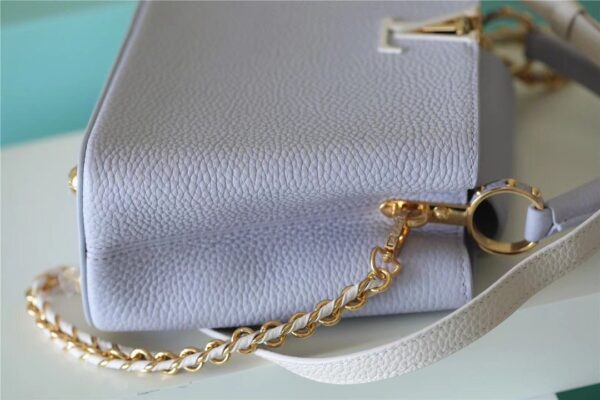 1:1 Replica Louis Vuitton LV Capucines MM Taurillon Light Blue Luxury Bag For Women - 31.5cm/12.4in