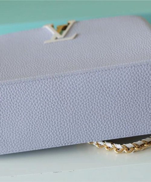 1:1 Replica Louis Vuitton LV Capucines MM Taurillon Light Blue Luxury Bag For Women - 31.5cm/12.4in