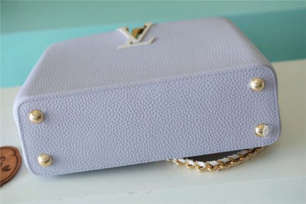 1:1 Replica Louis Vuitton LV Capucines MM Taurillon Light Blue Luxury Bag For Women - 31.5cm/12.4in