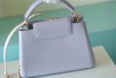 1:1 Replica Louis Vuitton LV Capucines MM Taurillon Light Blue Luxury Bag For Women - 31.5cm/12.4in