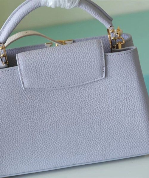 1:1 Replica Louis Vuitton LV Capucines MM Taurillon Light Blue Luxury Bag For Women - 31.5cm/12.4in