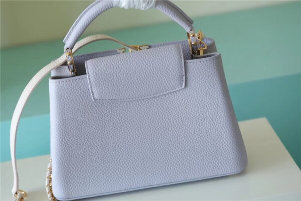 1:1 Replica Louis Vuitton LV Capucines MM Taurillon Light Blue Luxury Bag For Women - 31.5cm/12.4in