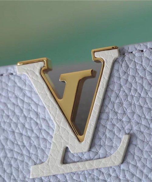 1:1 Replica Louis Vuitton LV Capucines MM Taurillon Light Blue Luxury Bag For Women - 31.5cm/12.4in