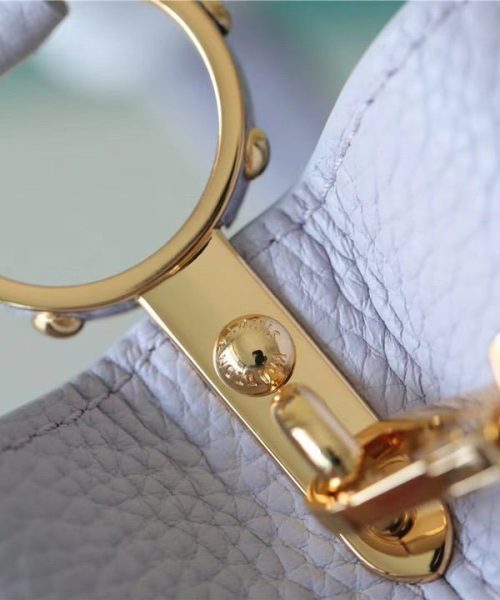 1:1 Replica Louis Vuitton LV Capucines MM Taurillon Light Blue Luxury Bag For Women - 31.5cm/12.4in