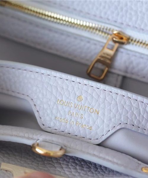 1:1 Replica Louis Vuitton LV Capucines MM Taurillon Light Blue Luxury Bag For Women - 31.5cm/12.4in