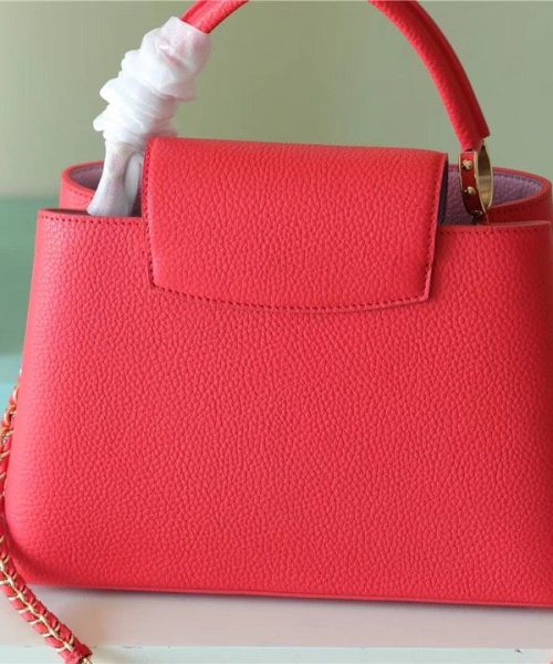 1:1 Replica Louis Vuitton LV Capucines MM Taurillon Red Luxury Bag For Women - 12.4in/31.5cm
