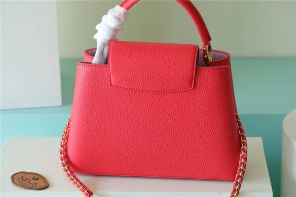 1:1 Replica Louis Vuitton LV Capucines MM Taurillon Red Luxury Bag For Women - 12.4in/31.5cm