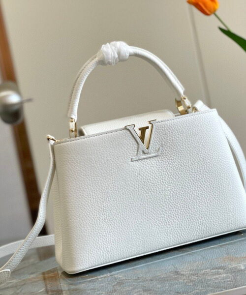1:1 Replica Louis Vuitton LV Capuciness MM Handbag White Luxury Bag For Women - 12.4in/32cm