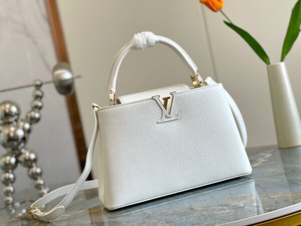 1:1 Replica Louis Vuitton LV Capuciness MM Handbag White Luxury Bag For Women - 12.4in/32cm