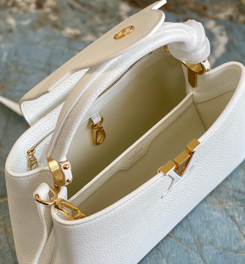 1:1 Replica Louis Vuitton LV Capuciness MM Handbag White Luxury Bag For Women - 12.4in/32cm