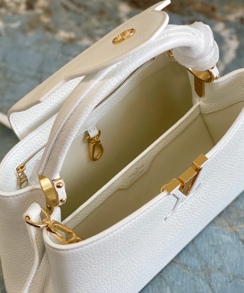 1:1 Replica Louis Vuitton LV Capuciness MM Handbag White Luxury Bag For Women - 12.4in/32cm