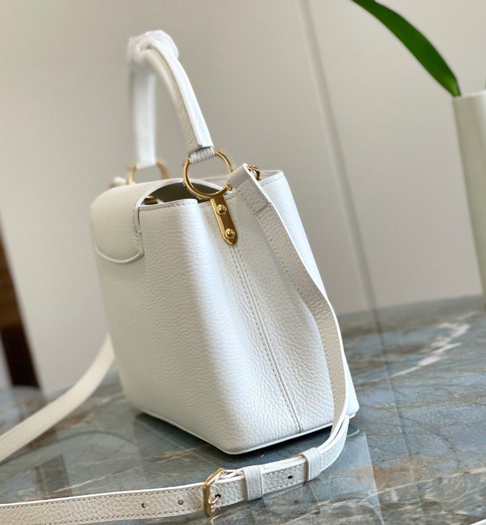 1:1 Replica Louis Vuitton LV Capuciness MM Handbag White Luxury Bag For Women - 12.4in/32cm