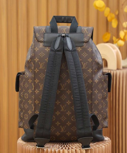 1:1 Replica Louis Vuitton LV Christopher MM Backpack Brown Essential Bag For Men N43735 - 44cm / 17.3in