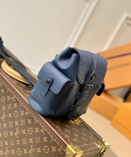 1:1 Replica Louis Vuitton LV Christopher XS Taurillon Blue Essential Bag For Men M58495 - 7.7in/19.5cm