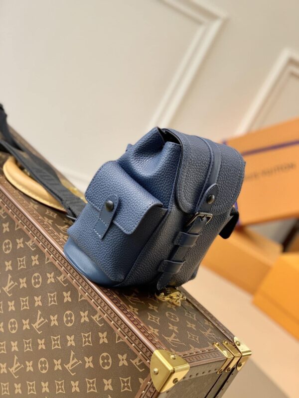 1:1 Replica Louis Vuitton LV Christopher XS Taurillon Blue Essential Bag For Men M58495 - 7.7in/19.5cm
