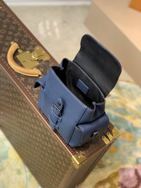 1:1 Replica Louis Vuitton LV Christopher XS Taurillon Blue Essential Bag For Men M58495 - 7.7in/19.5cm