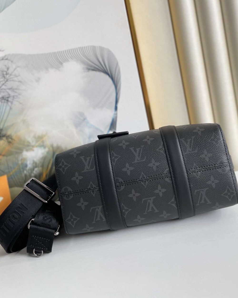 1:1 Replica Louis Vuitton LV City Keepall Monogram Eclipse Reverse Innovative Bag For Men M45936 - 10.6in/27cm