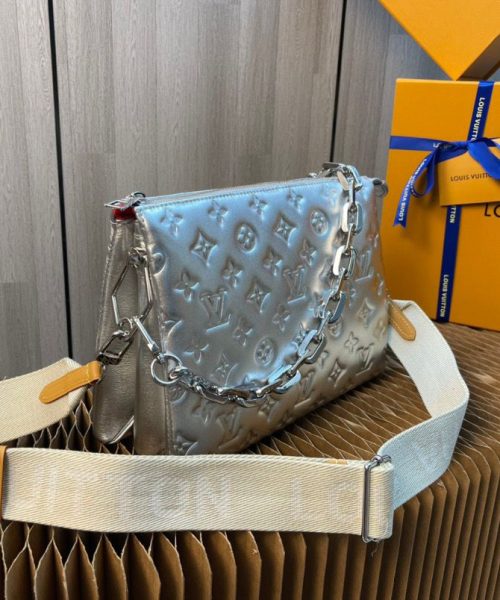 1:1 Replica Louis Vuitton LV Coussin PM Monogram Empreinte Sier Luxury Bag For Women M57913 - 10.2in/25.9cm