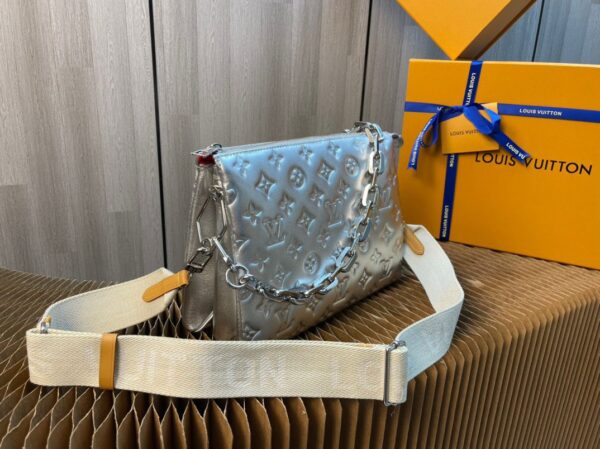 1:1 Replica Louis Vuitton LV Coussin PM Monogram Empreinte Sier Luxury Bag For Women M57913 - 10.2in/25.9cm