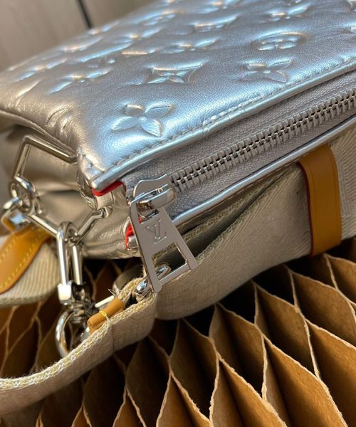 1:1 Replica Louis Vuitton LV Coussin PM Monogram Empreinte Sier Luxury Bag For Women M57913 - 10.2in/25.9cm
