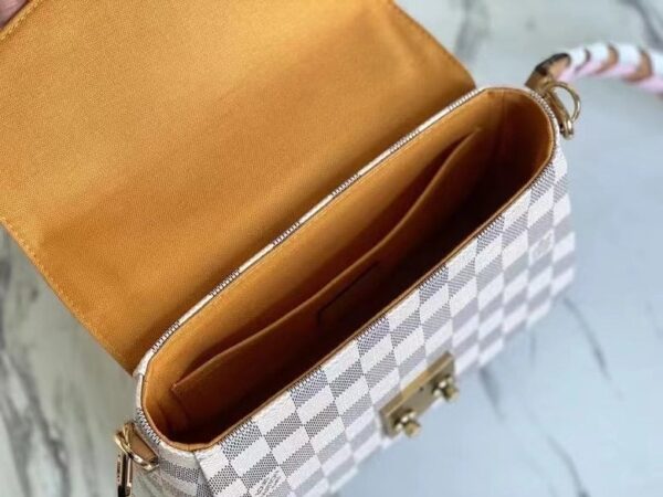 1:1 Replica Louis Vuitton LV Croisette Damier Azur Canvas Pink Luxury Bag For Women N50053 - 9.8in/25cm
