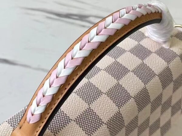 1:1 Replica Louis Vuitton LV Croisette Damier Azur Canvas Pink Luxury Bag For Women N50053 - 9.8in/25cm