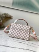 1:1 Replica Louis Vuitton LV Croisette Damier Azur Canvas Pink Luxury Bag For Women N50053 - 9.8in/25cm