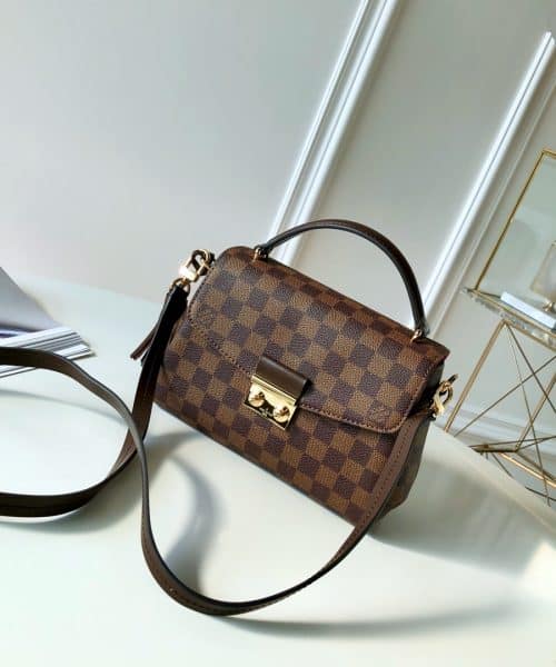 1:1 Replica Louis Vuitton LV Croisette in Damier Ebene Luxury Bag for women N53000 - 9.4in/23.8cm