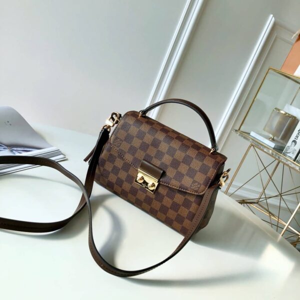 1:1 Replica Louis Vuitton LV Croisette in Damier Ebene Luxury Bag for women N53000 - 9.4in/23.8cm