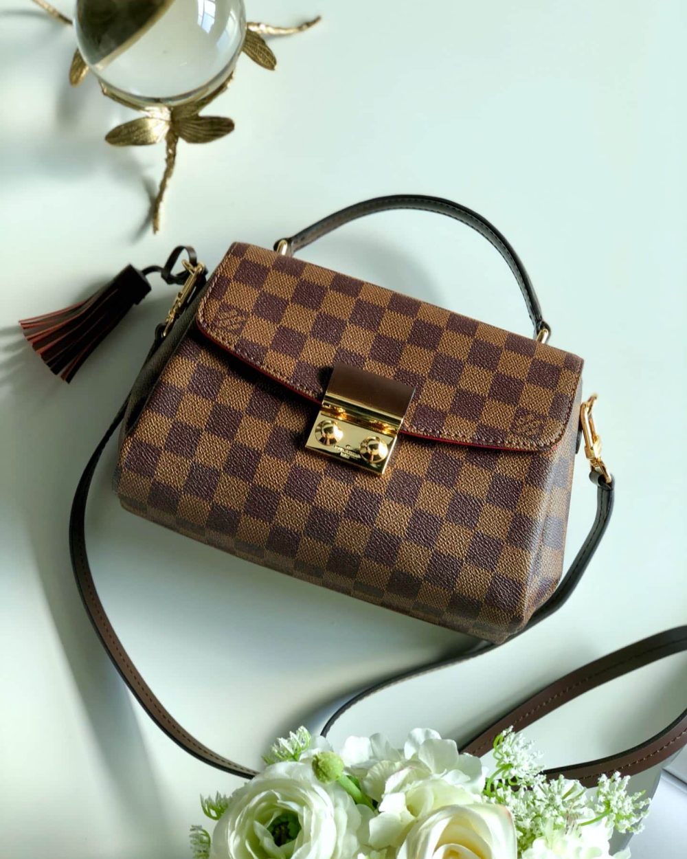 1:1 Replica Louis Vuitton LV Croisette in Damier Ebene Luxury Bag for women N53000 - 9.4in/23.8cm
