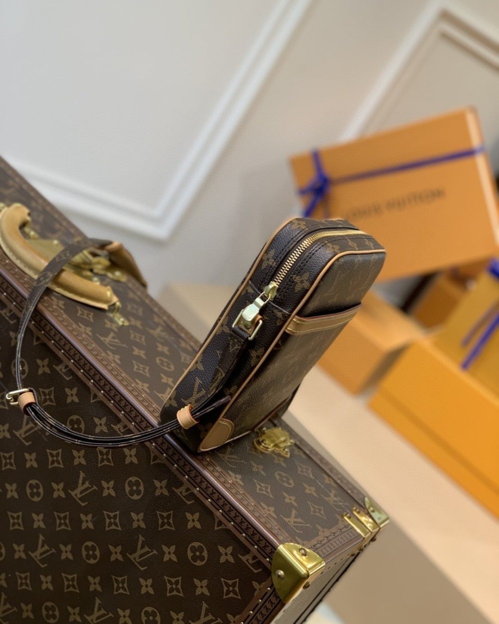 1:1 Replica Louis Vuitton LV Danube Monogram Canvas Luxury Bag For Women M45266 - 8.3in/21cm