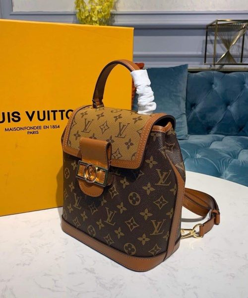 1:1 Replica Louis Vuitton LV Dauphine Backpack PM Monogram and Monogram Reverse Canvas By Nicolas Ghesquiere For Spring-Summer Luxury Bag For Women M45142 - 20cm