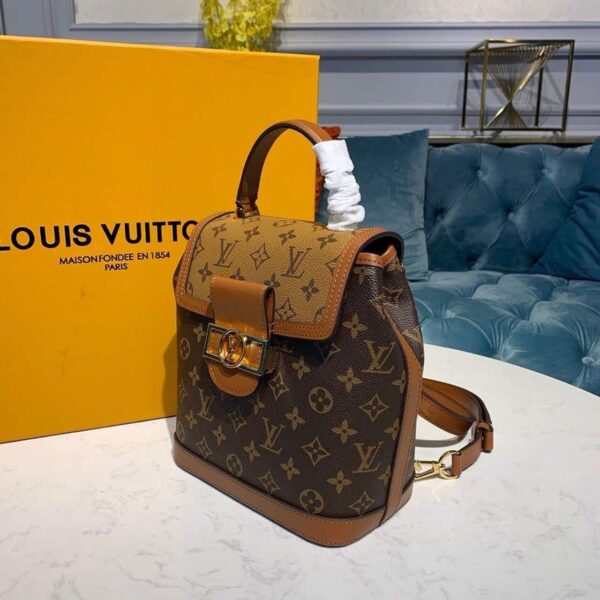 1:1 Replica Louis Vuitton LV Dauphine Backpack PM Monogram and Monogram Reverse Canvas By Nicolas Ghesquiere For Spring-Summer Luxury Bag For Women M45142 - 20cm
