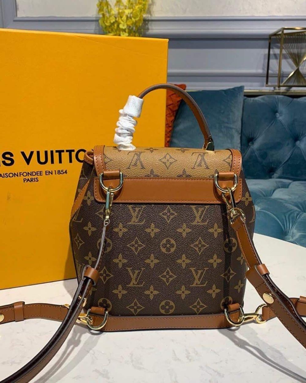 1:1 Replica Louis Vuitton LV Dauphine Backpack PM Monogram and Monogram Reverse Canvas By Nicolas Ghesquiere For Spring-Summer Luxury Bag For Women M45142 - 20cm