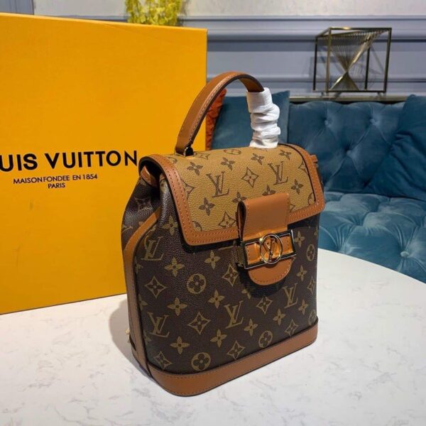 1:1 Replica Louis Vuitton LV Dauphine Backpack PM Monogram and Monogram Reverse Canvas By Nicolas Ghesquiere For Spring-Summer Luxury Bag For Women M45142 - 20cm