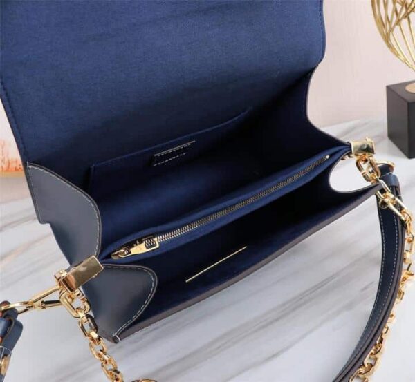 1:1 Replica Louis Vuitton LV Dauphine MM Denim Jacquard Monogram Pattern Navy Blue Luxury Bag For Women M59631 - 9.8in/25cm