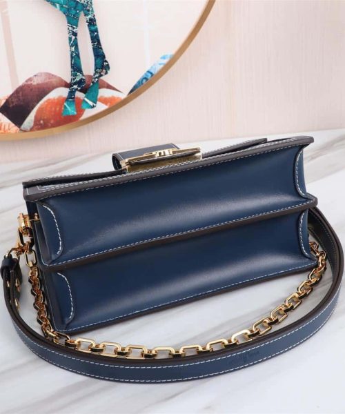 1:1 Replica Louis Vuitton LV Dauphine MM Denim Jacquard Monogram Pattern Navy Blue Luxury Bag For Women M59631 - 9.8in/25cm