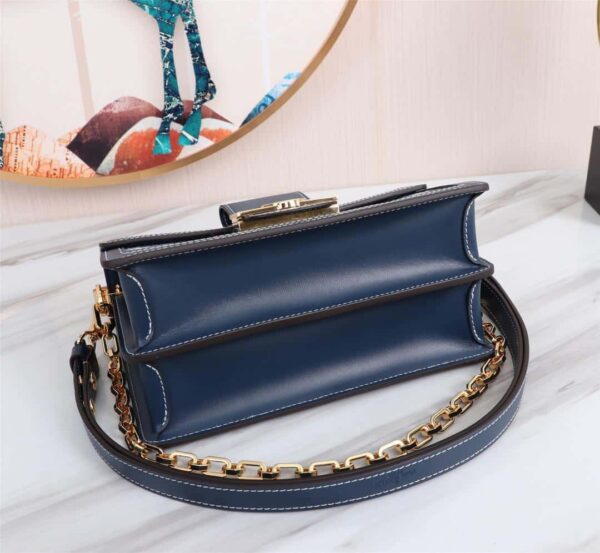 1:1 Replica Louis Vuitton LV Dauphine MM Denim Jacquard Monogram Pattern Navy Blue Luxury Bag For Women M59631 - 9.8in/25cm